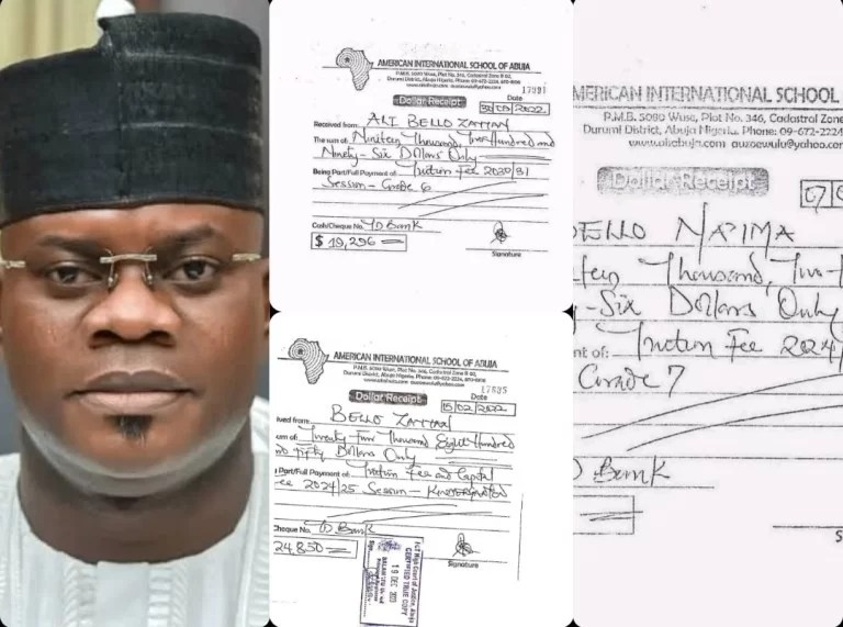 Yahaya Bello’s Children’s School Fees of $839,000 Paid with State Funds — Corruption at its Peak (See receipts)